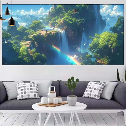 Fallen Diamond Painting xxl 70x140cm Diamond Painting Erwachsene Landschaft Diamant Malerei Set,Mosaikherstellung Malen Nach Zahlen Cross Stickerei Kunst Leinwand Malerei Kits,Gifts Frauen CN-911 von Generic
