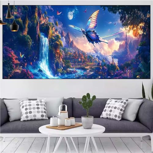 Fallen Diamond Painting xxl 90x180cm Diamond Painting Erwachsene Schmetterling Diamant Malerei Set,Mosaikherstellung Malen Nach Zahlen Cross Stickerei Kunst Leinwand Malerei Kits,Gifts Frauen CN-922 von Generic