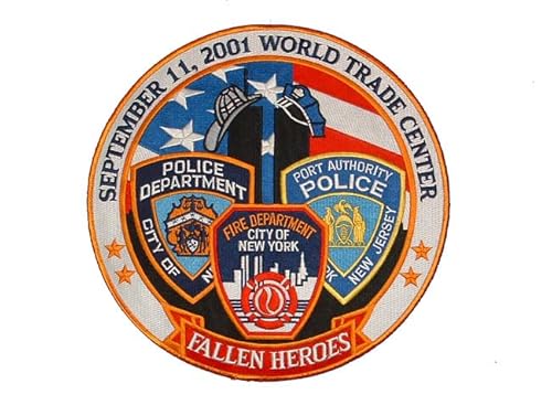 Fallen Heroes 11. September 2001 World Trade Center, Patch, Polizei, Feuerwehrministerium, Hafenbehörde, New York & New Jersey zum Aufbügeln oder Aufnähen für Jacken, Geldbörsen, Hosen, Rucksäcke von Generic