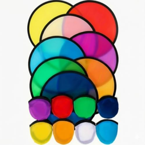 Faltbares Fliegenscheiben-Fächer-Set, Regenbogenfarben, Nylon, 24,8 cm, tragbare Outdoor-Aktivitätsscheiben mit Tragetasche, 12 Stück Faltbares Fliegenscheiben-Fächer-Set, Regenbogenfarben, Nylon, 24,8 cm, tragbare Outdoor-Aktivitätsscheiben mit Tragetasche, 12 Stück von Generic