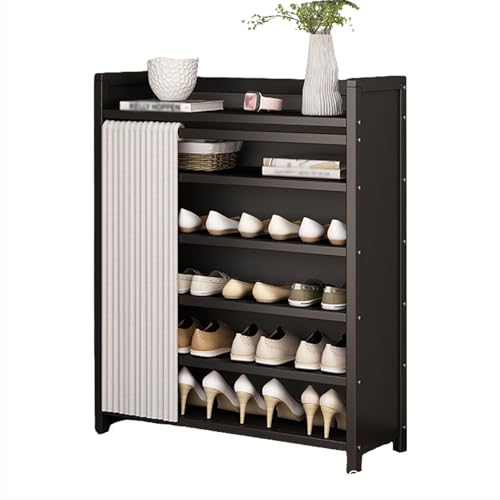 Faltbares Schuhregal, Schuhregal Platzsparend Geschlossen, Mehrschichtiges Aufbewahrungsregal für Flur, Wohnung Oder Mietraum, Kompakter Schuhschrank für Innenräume (A 6 tier/50cm) von Generic