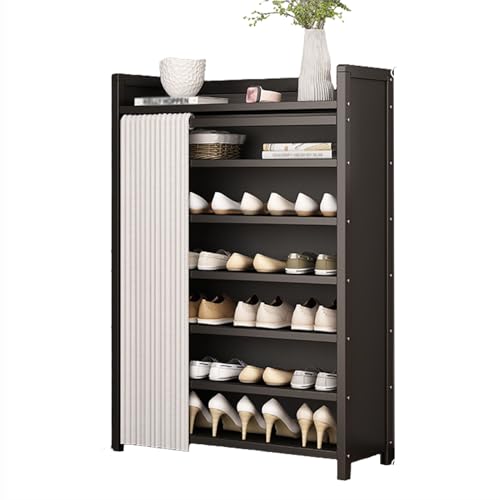 Faltbares Schuhregal, Schuhregal Platzsparend Geschlossen, Mehrschichtiges Aufbewahrungsregal für Flur, Wohnung Oder Mietraum, Kompakter Schuhschrank für Innenräume (A 7 tier/70cm) von Generic