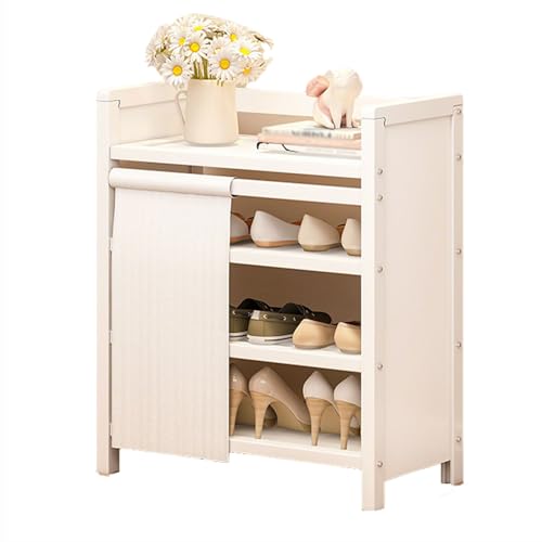 Faltbares Schuhregal, Schuhregal Platzsparend Geschlossen, Mehrschichtiges Aufbewahrungsregal für Flur, Wohnung Oder Mietraum, Kompakter Schuhschrank für Innenräume (B 4 tier/90cm) von Generic