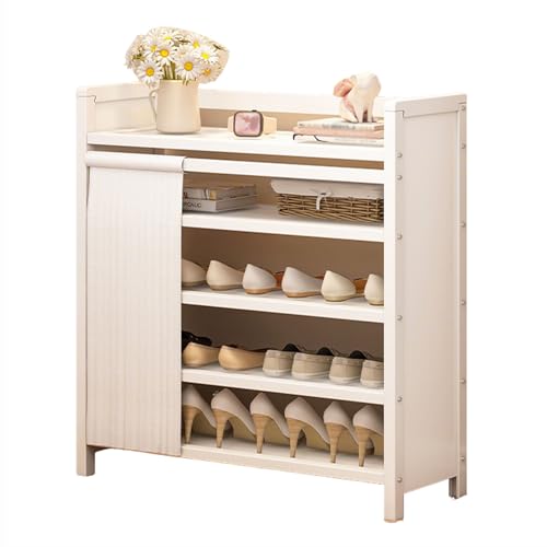 Faltbares Schuhregal, Schuhregal Platzsparend Geschlossen, Mehrschichtiges Aufbewahrungsregal für Flur, Wohnung Oder Mietraum, Kompakter Schuhschrank für Innenräume (B 5 tier/50cm) von Generic