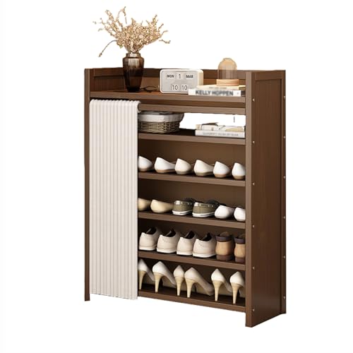 Faltbares Schuhregal, Schuhregal Platzsparend Geschlossen, Mehrschichtiges Aufbewahrungsregal für Flur, Wohnung Oder Mietraum, Kompakter Schuhschrank für Innenräume (C 6 tier/50cm) von Generic