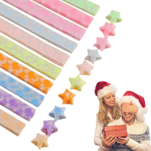 Faltpapierstreifen Sterne – Glitzerstreifen Sterne zum Falten der Sterne, Papierstreifen, die im Dunkeln leuchten | Für Zubehör Faltpapierstreifen Sterne – Glitzerstreifen Sterne zum Falten der Sterne, Papierstreifen, die im Dunkeln leuchten | Für Zubehör von Generic