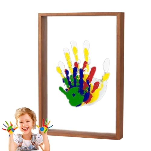 Familien-Handabdruck-Set – Handabdruck-Set mit Holzrahmen und transparenten Blättern | sicheres Malset für neue Eltern, Heimdekoration, Souven Familien-Handabdruck-Set – Handabdruck-Set mit Holzrahmen und transparenten Blättern | sicheres Malset für neue Eltern, Heimdekoration, Souven von Generic