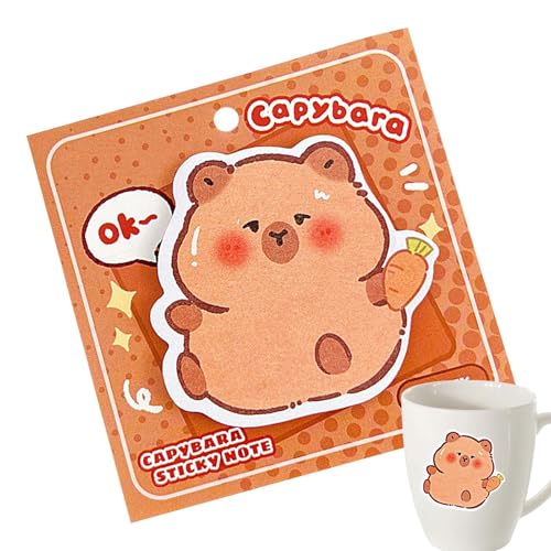 Fantasie Memoblätter, Tiere Memoblätter | Nette Capybara Sticky Notizblöcke, Cartoon Pattern Art Notizblock, 30 Blatt, Capybara Schulbedarf, Schulzubehör von Generic