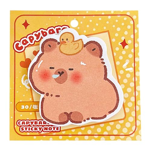 Fantasievolle Haftnotizen - Fantasy Haftnotizen in Tierform, Capybara Vistaprint Notizblock, süßer Capybara-Notizblock, 30 Blatt Schulbedarf, von Generic