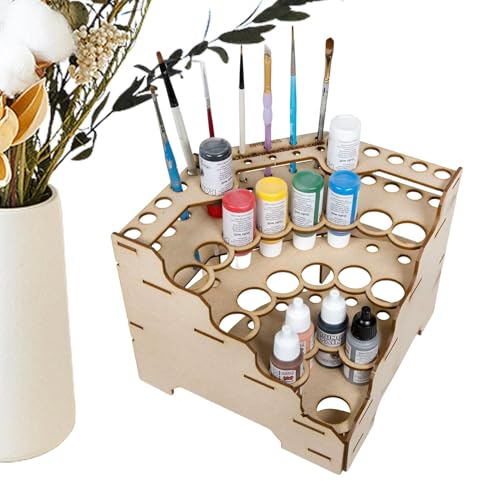 Farbaufbewahrungsregal, Modellfarben-Organizer - Bastel-Farbaufbewahrungs-Farbregal - Farbflaschen-Organizer mit abgestuftem Layout, Pinselhalter, modulares Farbregal für Farbflaschen, Pinsel und Kuns Farbaufbewahrungsregal, Modellfarben-Organizer - Bastel-Farbaufbewahrungs-Farbregal - Farbflaschen-Organizer mit abgestuftem Layout, Pinselhalter, modulares Farbregal für Farbflaschen, Pinsel und Kuns von Generic