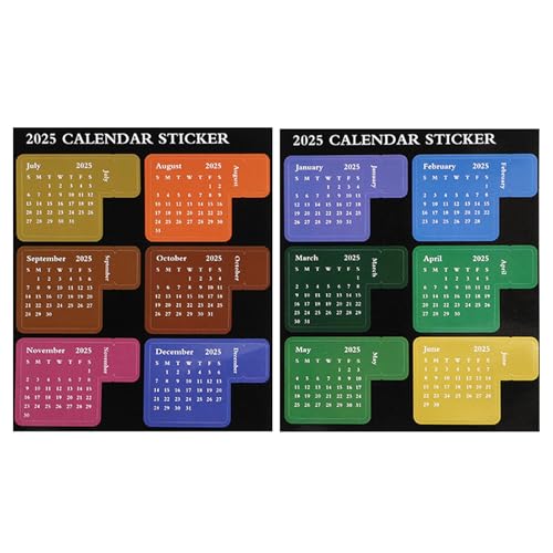 Farbige Aufkleber für Kalender 2025 – Haftnotizen für Kreativplaner, Monatsplanung, multifunktionale Haftnotizen | Stilvolle Aufkleber für Terminplaner, Zubehör Farbige Aufkleber für Kalender 2025 – Haftnotizen für Kreativplaner, Monatsplanung, multifunktionale Haftnotizen | Stilvolle Aufkleber für Terminplaner, Zubehör von Generic