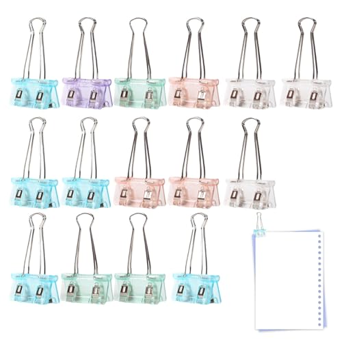 Farbige Binderclips – Büroklammern | Faltbare transparente Büroklammern, niedliche und verschleißfeste Binderklammern, Set mit Papierklammern für Lehrer und Schüler, Binderclips Farbige Binderclips – Büroklammern | Faltbare transparente Büroklammern, niedliche und verschleißfeste Binderklammern, Set mit Papierklammern für Lehrer und Schüler, Binderclips von Generic