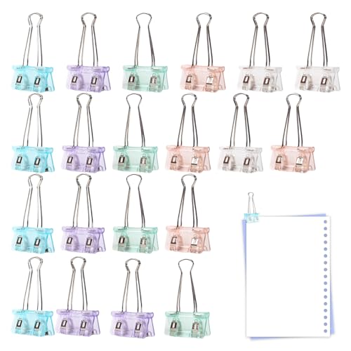Farbige Buchbinderclips, Büroklammern – transparente faltbare Büroklammern | Verschleißfeste Büroklammern, niedliche Papierklammern für das Studium zu Hause im Klassenzimmer Farbige Buchbinderclips, Büroklammern – transparente faltbare Büroklammern | Verschleißfeste Büroklammern, niedliche Papierklammern für das Studium zu Hause im Klassenzimmer von Generic