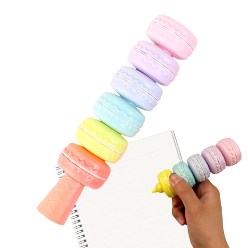 Farbige Textmarker, Textmarker in Keksform, 6 Farben, ästhetischer Marker, kreativer Textmarker zum Ausmalen, Unterstreichen, Hervorheben Farbige Textmarker, Textmarker in Keksform, 6 Farben, ästhetischer Marker, kreativer Textmarker zum Ausmalen, Unterstreichen, Hervorheben von Generic