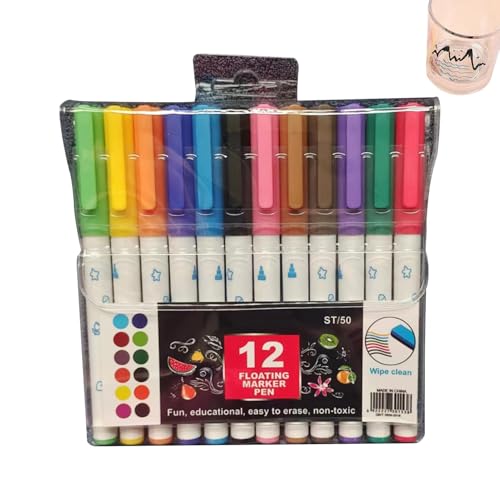 Farbmarker, Aquarell-Marker, 12 x Whiteboard-Marker, wasserfest, schnell trocknend, nicht reizend, für Keramik, Tassen und Glas Farbmarker, Aquarell-Marker, 12 x Whiteboard-Marker, wasserfest, schnell trocknend, nicht reizend, für Keramik, Tassen und Glas von Generic