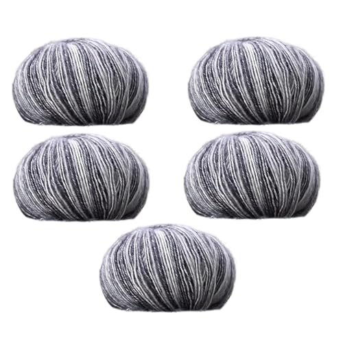 Farbstufen zum Stricken und Häkeln – buntes Baumwollgarn | Iris Garn von mittlerer Dicke, gewebtes und farbenfrohes Zubehör, 5 x Handgarn für Kleidung, Schals, Dekoration von Generic