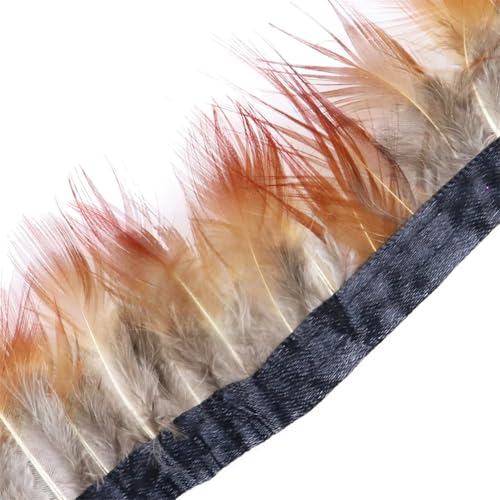 Fasanenfeder-Bordüre, Pfauenfeder-Band, für Halloween, Party, Kleidung, Nähzubehör, Dekoration, 11 m, 1 m von Generic
