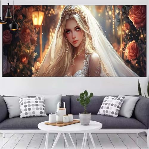 Fee Diamond Painting xxl 100x200cm Diamond Painting Erwachsene Blume Diamant Malerei Set,Mosaikherstellung Malen Nach Zahlen Cross Stickerei Kunst Leinwand Malerei Kits,Décor Geschenke Frauen CN-1076 von Generic