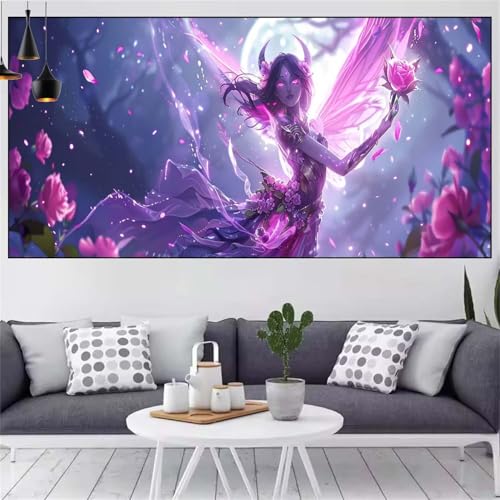 Fee Diamond Painting xxl 100x200cm Diamond Painting Erwachsene Blume Diamant Malerei Set,Mosaikherstellung Malen Nach Zahlen Cross Stickerei Kunst Leinwand Malerei Kits,Décor Geschenke Frauen CN-1078 von Generic
