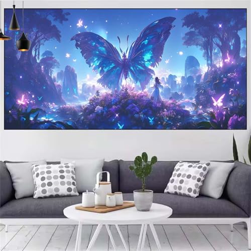 Fee Diamond Painting xxl 100x200cm Diamond Painting Erwachsene Schmetterling Diamant Malerei Set,Mosaikherstellung Malen Nach Zahlen Cross Stickerei Kunst Leinwand Malerei Kits,Gifts Frauen CN-1072 von Generic