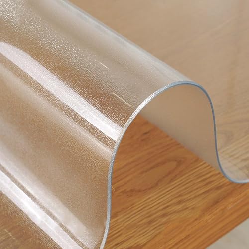 Fettdicht Tischschutzfolie 0.80 mm Klar Tischdecke Tischschutz für Esstisch Couchtisch und Schreibtisch, Größe Wählbar Wasserdicht Mattierte Tischfolie(50x50cm=19x19") von Generic