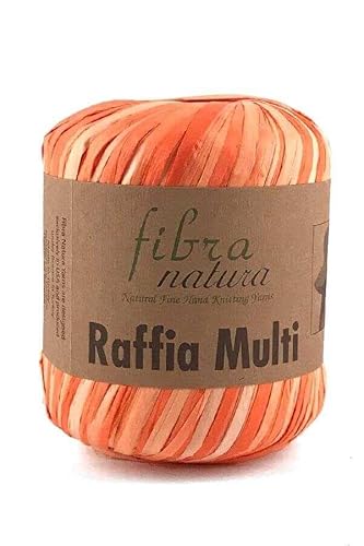 Fibra Natura Bast-Multi-Garn, 100 % Zellulose, Garnbast, Papier-Makramee-Schnur, 35 g, 80 m, Baststroh, Dekorgarn (18) von Generic