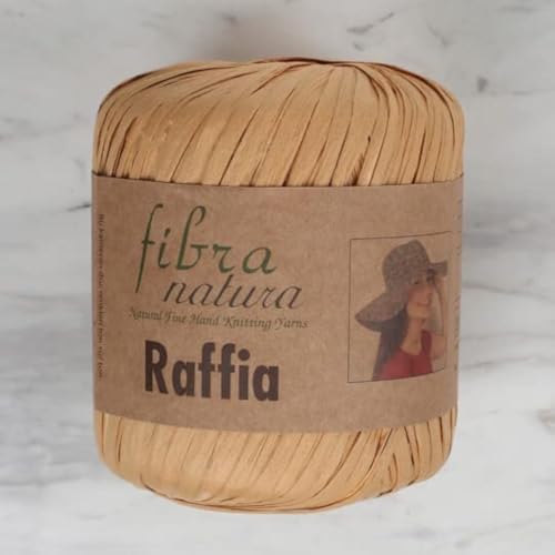 Fibra Natura Bastgarn, 100 % Zellulose-Rayon, Papier-Makramee-Schnur, 40 g, 90 m, natürlicher Baststroh, Korbgarn, Heimdekorgarn, umweltfreundliches Garn (22) von Generic