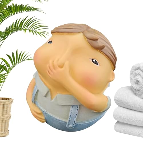 Figur für Jungen/Mädchen, die die Nase halten, Puppe mit eingeklemmter Nase, lustige Badkunst-Schilder für Regale für Jungen / Mädchen, die die Nase halten, Statue von Generic
