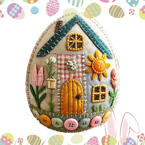 Filz Egg-Set FIET EGGE In House, -Easter Kunstprojekte von Filz | Bastelset "Hühnerhaus", Bastelset "Kükenhaus" mit Materialpaket und Anleitung von Generic