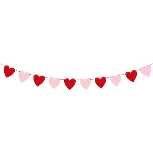 Filz Herz Girlande Banner Valentinstag Rosa Rot Herz Wimpel Girlande Hängen Banner Flaggen für Party Hochzeit Kamin Valentine Day Decorations Deko Ideen für Paare Filz Herz Girlande Banner Valentinstag Rosa Rot Herz Wimpel Girlande Hängen Banner Flaggen für Party Hochzeit Kamin Valentine Day Decorations Deko Ideen für Paare von Generic