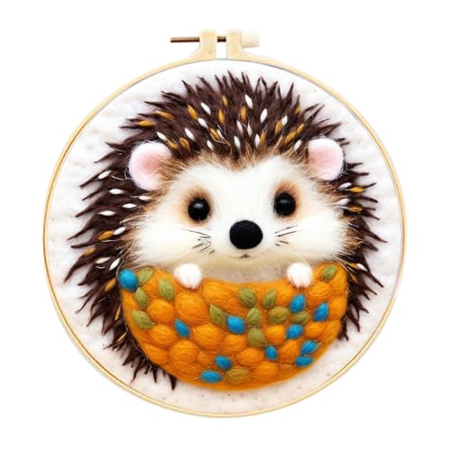 Filznadel-Set für Weihnachtsbaum, Schneemann und Igel | Nadelfilz-Set mit Rahmen, Schaumstoffkissen und Filztuch für den Urlaub von co von Generic