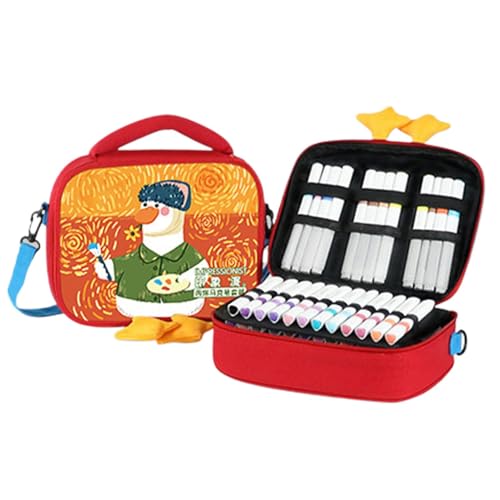 Filzstifte Set - Zeichenstifte Set für Kinder, Tragbare Farbige Filzstifte Set | Bequemes Filzstifte-Set mit niedlichem Etui in Form von Kindern, Filzstifte 48 Filzstifte Set - Zeichenstifte Set für Kinder, Tragbare Farbige Filzstifte Set | Bequemes Filzstifte-Set mit niedlichem Etui in Form von Kindern, Filzstifte 48 von Generic