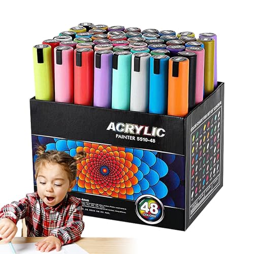 Filzstifte für Stoffmalstifte, Acrylfarbenstifte für Kinder, Acrylfarben-Set für Kinder, für Felsmalerei, Bastelstift von Generic