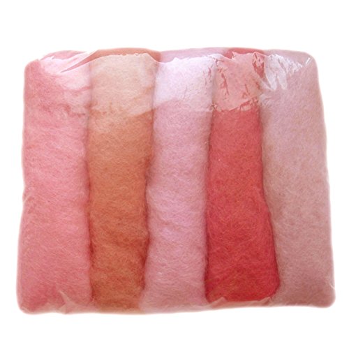 Filzwolle Bunt Mischung Filz gemischte 100% Wolle Rosa Pink Farbtönen Mix. Mindestens 5 Verschiedene Farbtöne, 50 g insgesamt Filzwolle Bunt Mischung Filz gemischte 100% Wolle Rosa Pink Farbtönen Mix. Mindestens 5 Verschiedene Farbtöne, 50 g insgesamt von Generic