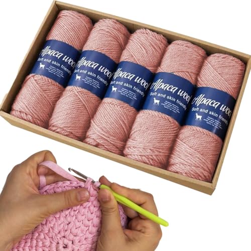 Fingergewichtsgarn, weiches Sockengarn | Weiches Schalgarn Häkelgarn aus Alpakawolle | Atmungsaktives Sockengewichtgarn | Bequemes Garn für Häkelanfänger für Schals, Chap von Generic