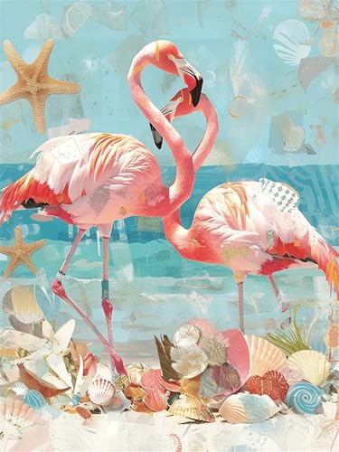 Flamingo Diamond Painting Erwachsene 55x70cm Diamond Painting Klein Bastelset Kinder ab 8 jahre Diamant Malerei Hülse Diamanten Malen Nach Zahlen Crystal Cross Stickerei Malerei Kits für Dekor z34-t von Generic