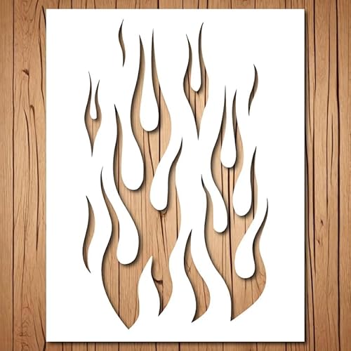Flammen-Schablone, inspirierende Graffiti, Camping, Horror, Halloween, brennende Straßenkunst, Flammen-Schablonen zum Malen auf Holz, Glas, Wand, Stein, Wänden, Leinwand, Glaswaren, Flammen-Schablone Flammen-Schablone, inspirierende Graffiti, Camping, Horror, Halloween, brennende Straßenkunst, Flammen-Schablonen zum Malen auf Holz, Glas, Wand, Stein, Wänden, Leinwand, Glaswaren, Flammen-Schablone von Generic