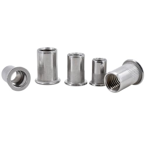 Flansch Flache Nietmutter Metall Klemme Kontermuttern Metrisches Gewinde Nieten(304 Stainless Steel,M3 (30PCS)) von Generic