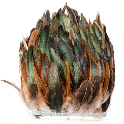 Flauschige Hahnfeder-Borte mit Fransen, 10–18 cm, für Bastelarbeiten, Hochzeit, Kleidung, Dekoration, Grau, 1 m von Generic