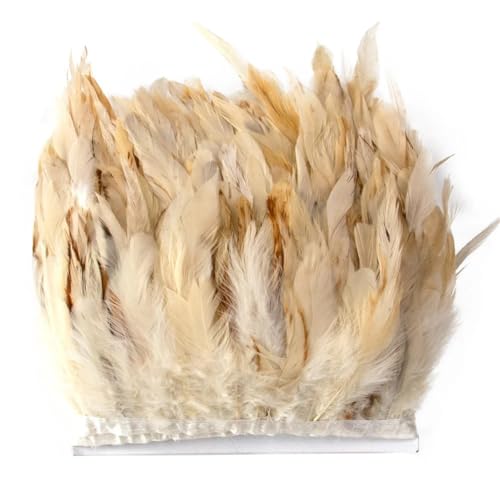 Flauschige Hahnfeder-Borten mit Fransen 10–18 cm, für Bastelarbeiten, Hochzeit, Kleidung, Dekoration, Hellkhaki, 1 m Flauschige Hahnfeder-Borten mit Fransen 10–18 cm, für Bastelarbeiten, Hochzeit, Kleidung, Dekoration, Hellkhaki, 1 m von Generic