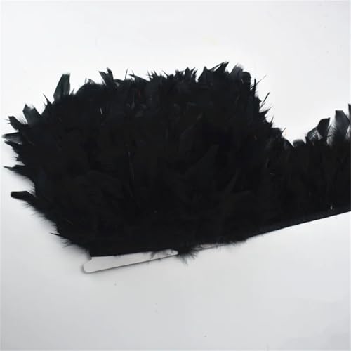 Flauschige Truthahnfedern, Fransen für Kleidung, Band, Feder auf Klebeband, Hochzeitsdekoration, Zubehör, 2. Schwarz Flauschige Truthahnfedern, Fransen für Kleidung, Band, Feder auf Klebeband, Hochzeitsdekoration, Zubehör, 2. Schwarz von Generic