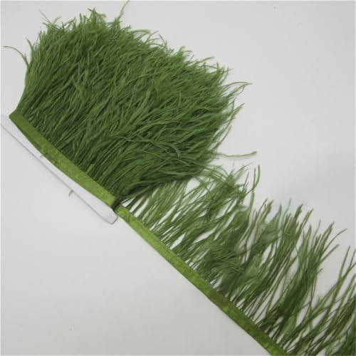 Flauschiger Straußenhaar-Besatz für Kleidung, Seitenband, 5/10 m lang, DIY, Urlaub, Party, Schmuck, Zubehör, 10–15 cm, Armee-EN8, 2 Meter Flauschiger Straußenhaar-Besatz für Kleidung, Seitenband, 5/10 m lang, DIY, Urlaub, Party, Schmuck, Zubehör, 10–15 cm, Armee-EN8, 2 Meter von Generic