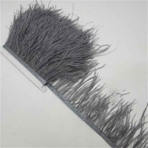 Flauschiger Straußenhaar-Besatz für Kleidung, Seitenband, 5 / 10 m lang, DIY, Urlaub, Party, Schmuck, Zubehör, 10–15 cm, Dunkelgrau, 4,5 m Flauschiger Straußenhaar-Besatz für Kleidung, Seitenband, 5 / 10 m lang, DIY, Urlaub, Party, Schmuck, Zubehör, 10–15 cm, Dunkelgrau, 4,5 m von Generic