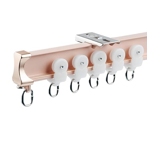 Flexible Aluminium Vorhangschiene, Biegbare Deckenmontage Gardinenstange für U-förmigen Fenstern, Gebogenen Duschvorhang(Red,1.6m(2 * 80cm)) von Generic