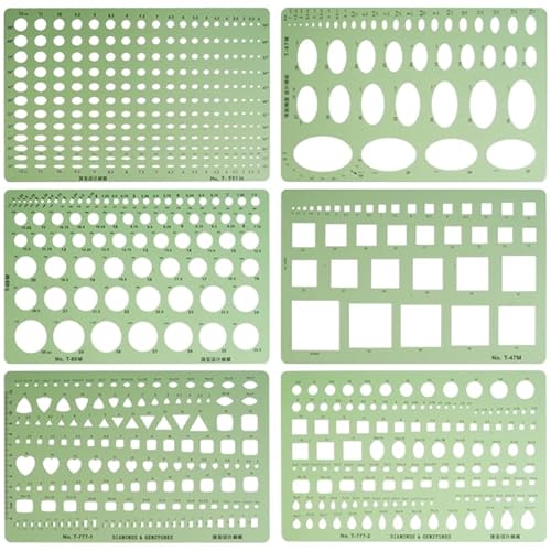 Flexibles Schmuckdesign-Lineal für Handzeichnungen – dünn, weich, um 360 ° biegbar, inklusive kreisförmigen, ovalen und diamantförmigen Formen (üblicherweise verwendetes 6-teiliges Schmuckdesign-Set) von Generic