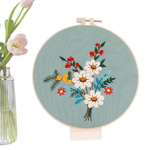 Florales Stickset, Stickset für Anfänger, Blumenmuster-Set | Handgemachtes Bastelzubehör, Botanisches Muster Nadelstichset für Anfänger, Florales Stickset, Stickset für Anfänger, Blumenmuster-Set | Handgemachtes Bastelzubehör, Botanisches Muster Nadelstichset für Anfänger, von Generic