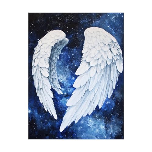 Flügel Malen Nach Zahlen Erwachsene Sternenhimmel Malen Nach Zahlen 100 x 135 CM DIY Basteln Erwachsene Klarheit Farbe Leinwan Bilder mit Acrylfarben Set 3 Typen Pinsel für Deko Wohnzimmer 2YH-14269 von Generic