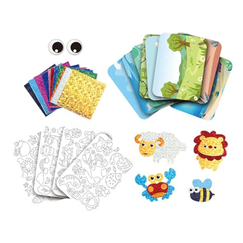 Foil Art für Kinder, Foil Art mit Tieren - Folienaufkleber Set für Kinder mit Tieren | Handgemachte Kunstbedarf, sensorisches Spielzeug für Kinder für Kunstunterricht, Klassenzimmer, Meeting Foil Art für Kinder, Foil Art mit Tieren - Folienaufkleber Set für Kinder mit Tieren | Handgemachte Kunstbedarf, sensorisches Spielzeug für Kinder für Kunstunterricht, Klassenzimmer, Meeting von Generic
