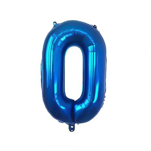 Folie- Luftballons Helium Nummer 0 Ballon 62cm groß Folienballon-blau von Generic