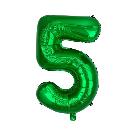 Folie- Luftballons Helium Nummer 5 Ballon 62cm groß Folienballon-grün von Generic